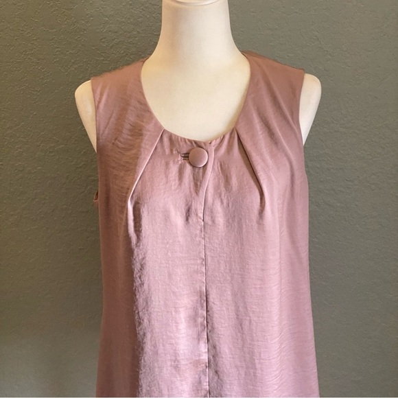 Cabi Button Blouse Fawn Blush Dusty Rose Mauve Lined Womens Medium Top - Picture 2 of 10